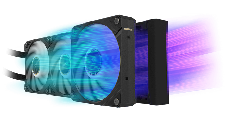 AORUS WATERFORCE X II 360 Liquid CPU Cooler, 360mm Radiator with
